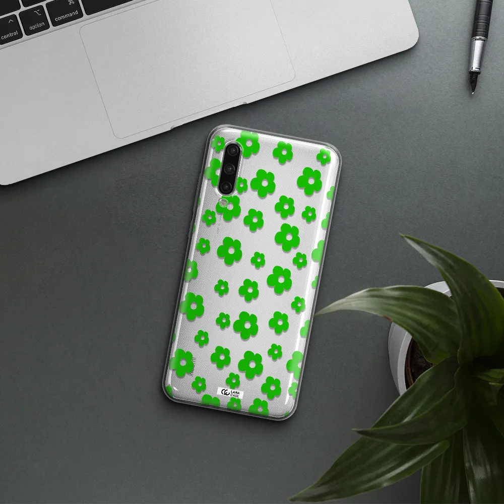 Five Petal Green Flower Xiaomi Mi 9 Lite Clear Tpu Case