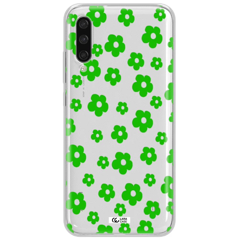 Five Petal Green Flower Xiaomi Mi A3 Clear Tpu Case