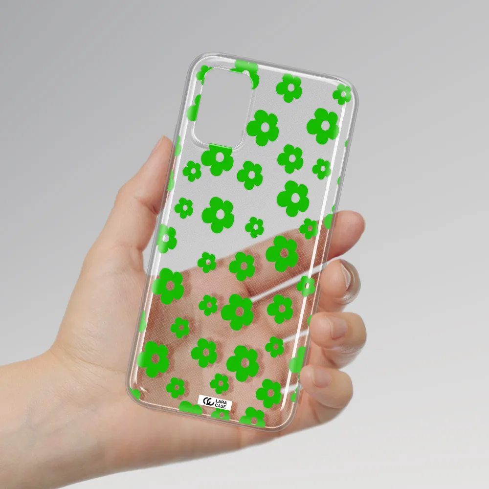 Five Petal Green Flower Xiaomi Poco M3 Clear TPU Case