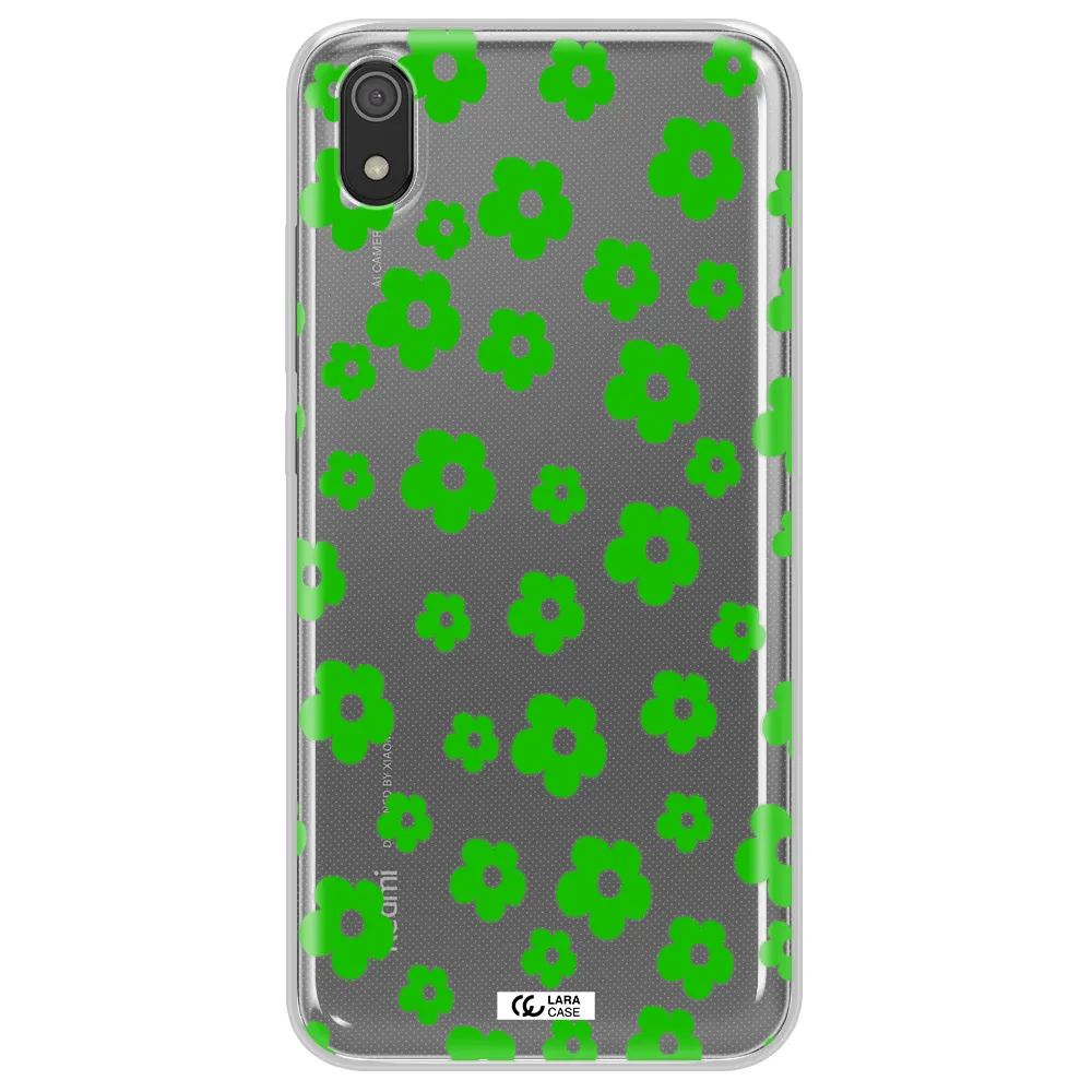 Five Petal Green Flower Xiaomi Redmi 7A Clear TPU Case