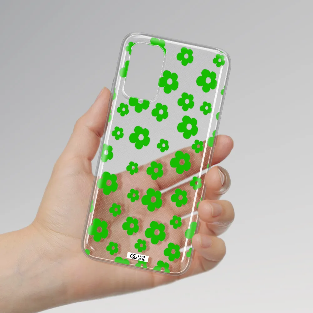 Five Petal Green Flower Xiaomi Redmi 9T Clear TPU Case