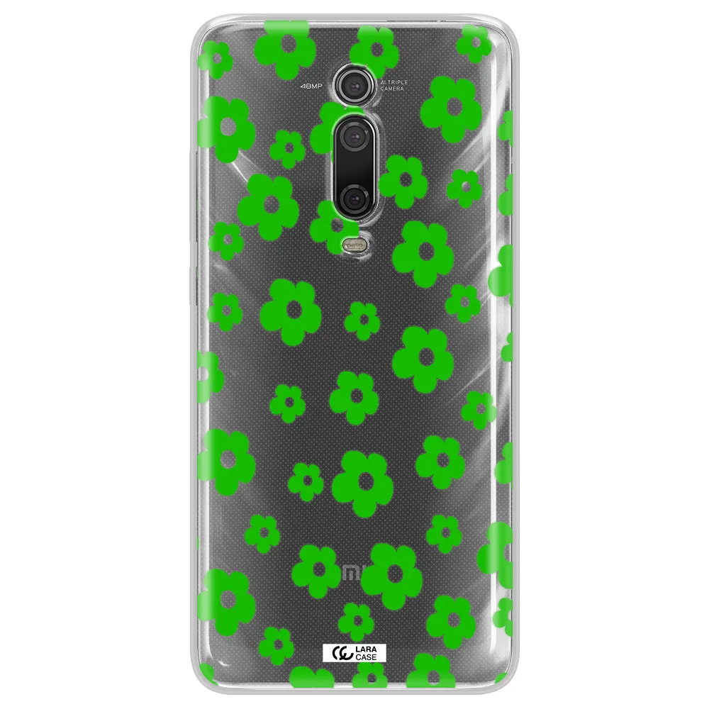 Five Petal Green Flower Xiaomi Redmi K20 Clear Tpu Case