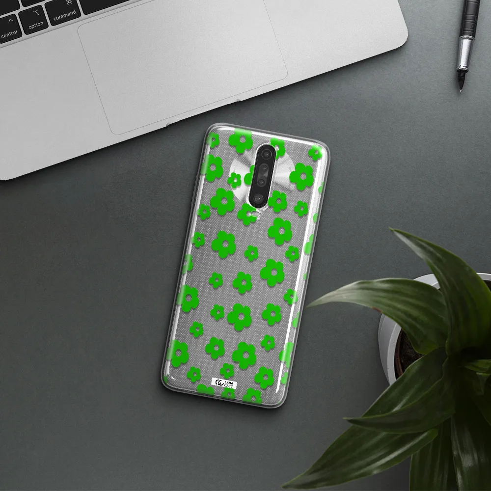 Five Petal Green Flower Xiaomi Redmi K30 Clear TPU Case