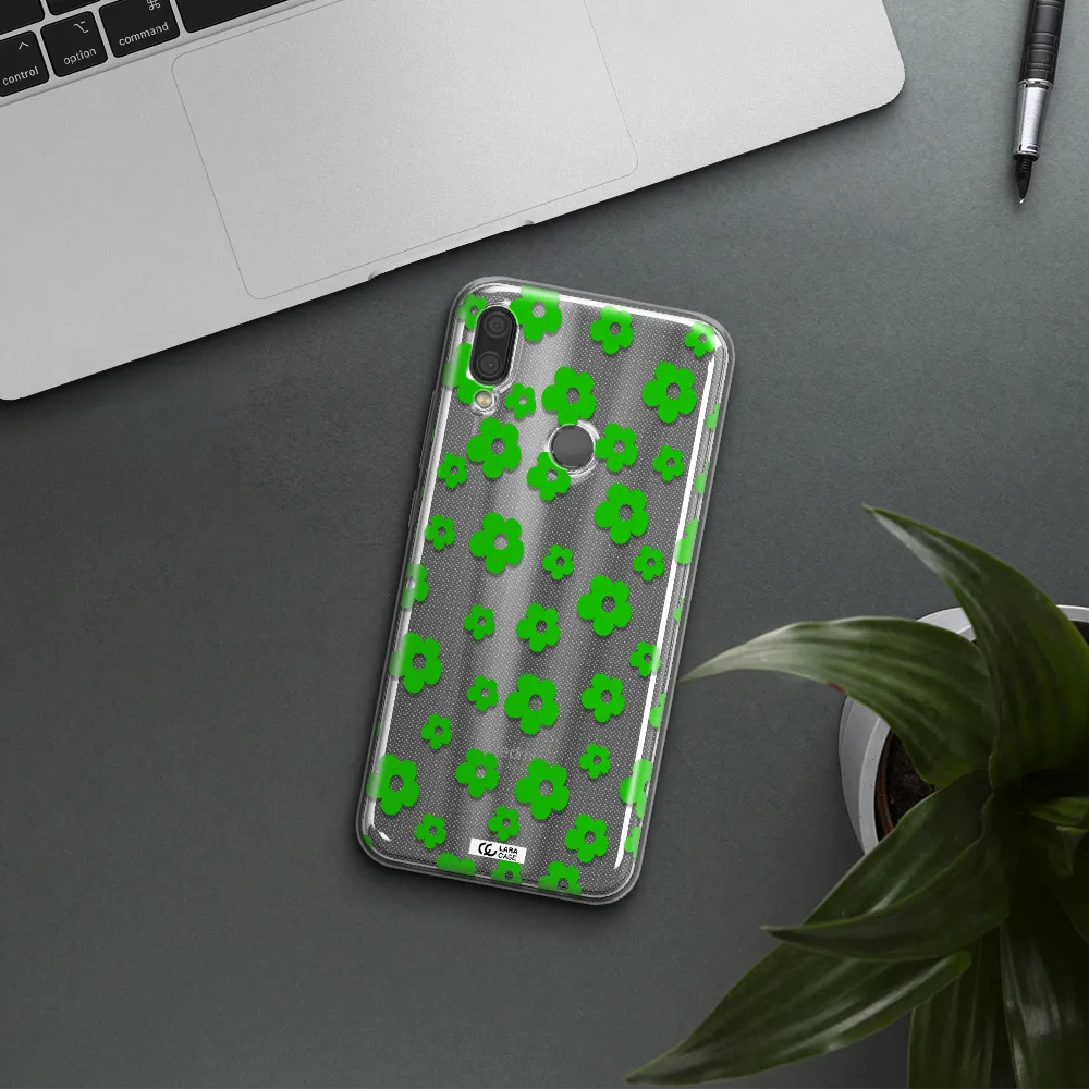 Five Petal Green Flower Xiaomi Redmi Note 7 Clear TPU Case