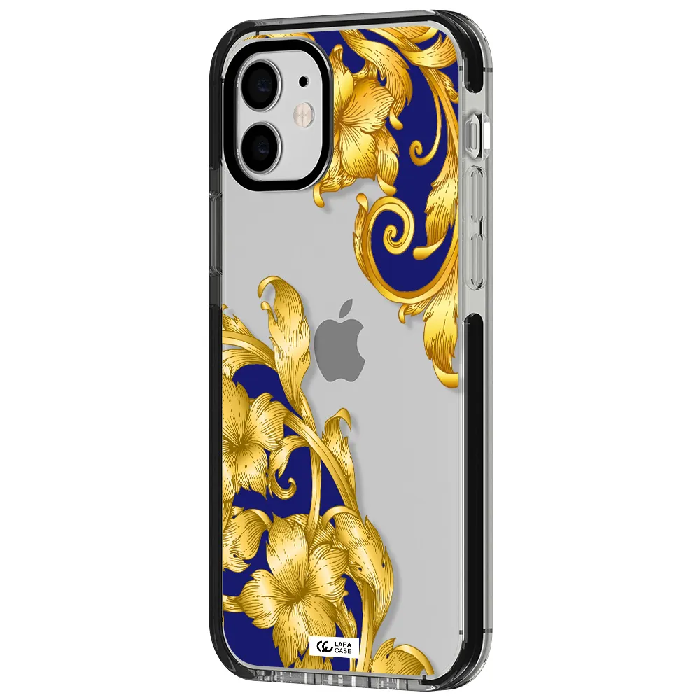 Golden Baroque Apple iPhone 11 impact black border Case