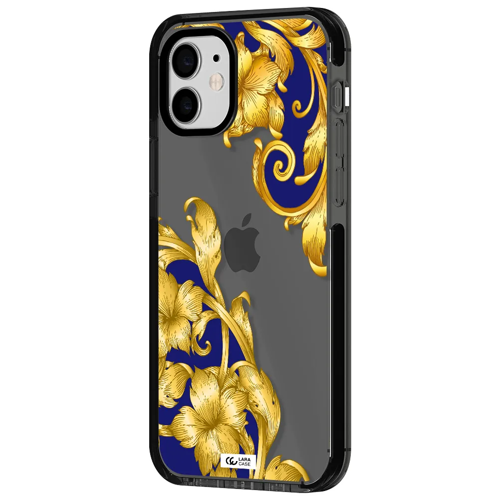 Golden Baroque Apple iPhone 11 impact Smoke Black Case
