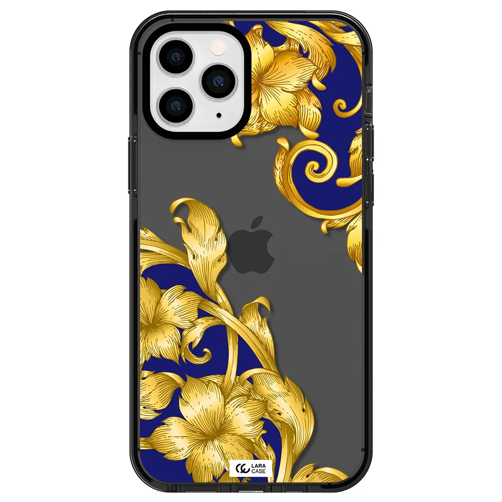 Golden Baroque Apple iPhone 11 pro impact Smoke Black Case