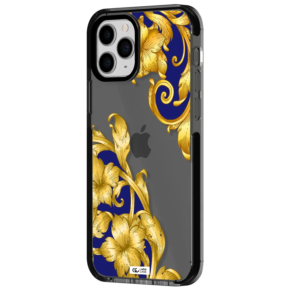Golden Baroque Apple iPhone 11 pro max impact Smoke Black Case