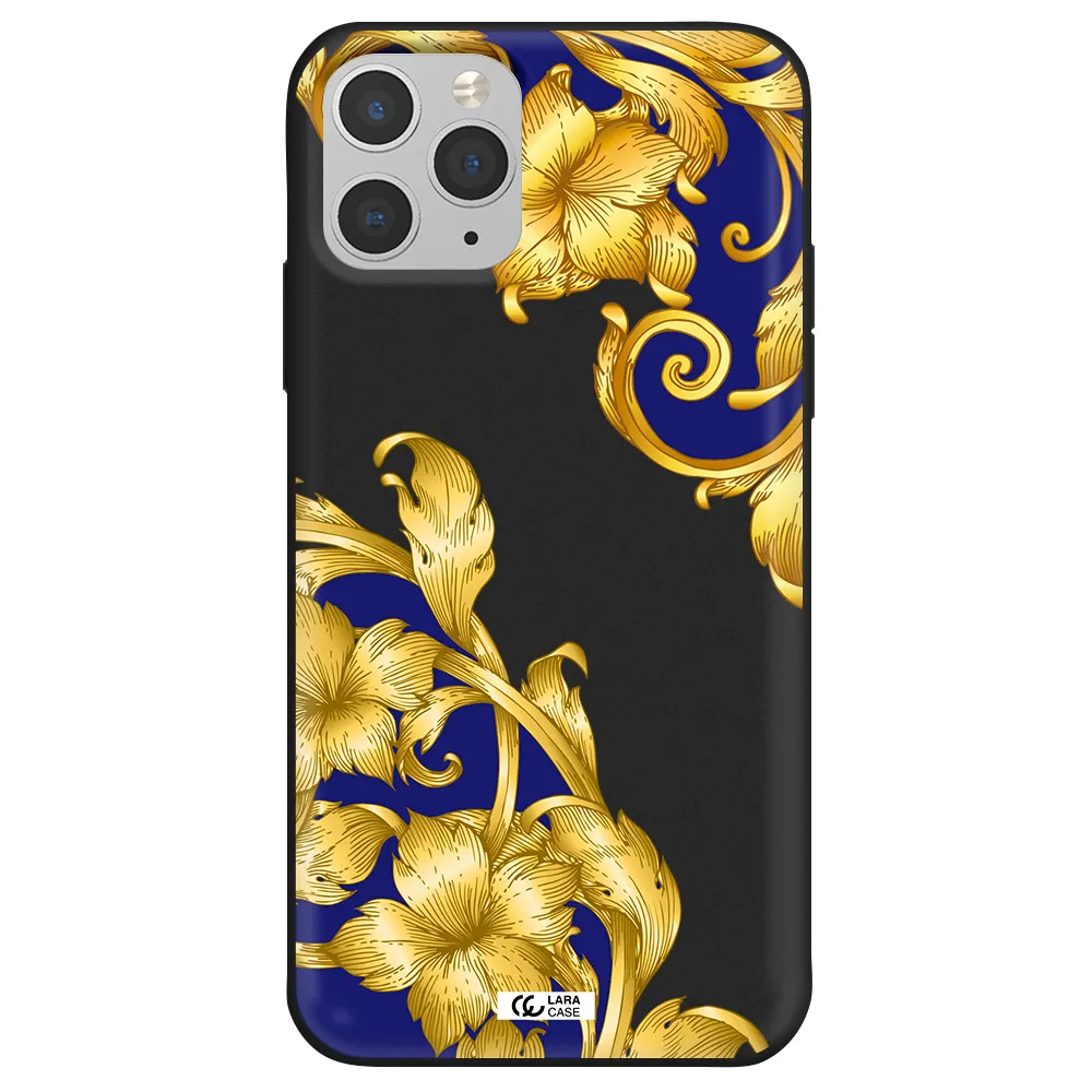 Golden Baroque Apple iPhone 11 pro max Silicone black Case