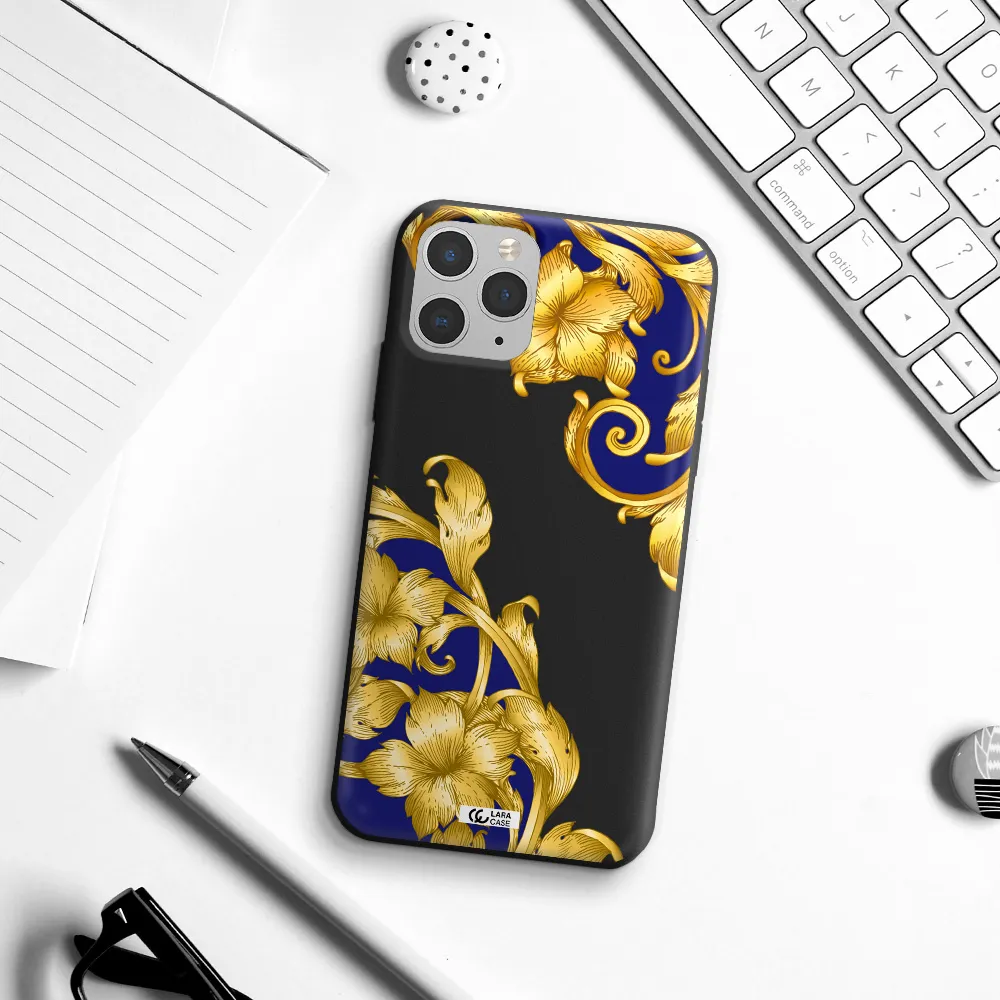 Golden Baroque Apple iPhone 11 pro max Silicone black Case
