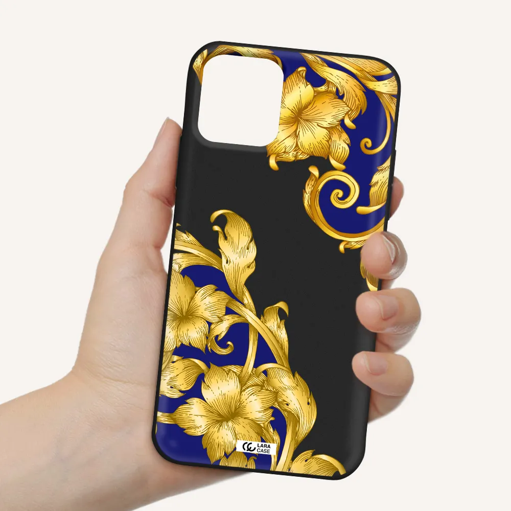 Golden Baroque Apple iPhone 11 pro Silicone black Case