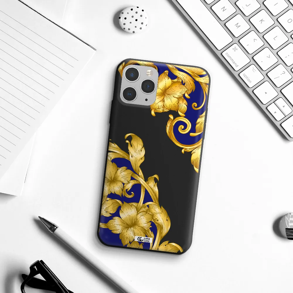 Golden Baroque Apple iPhone 11 pro Silicone black Case