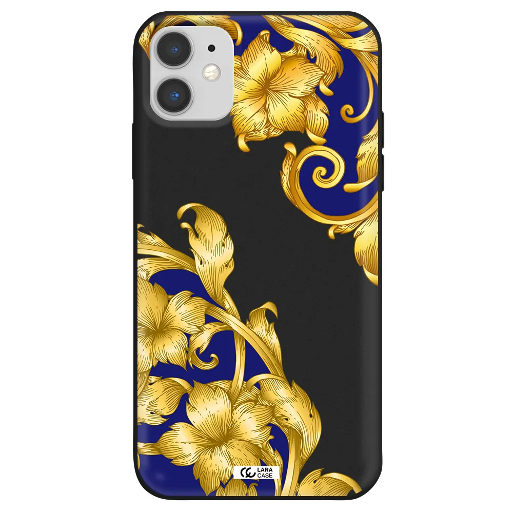 Golden Baroque Apple iPhone 11 Silicone black Case