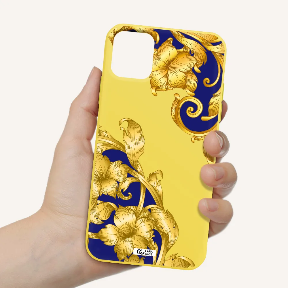 Golden Baroque Apple iPhone 11 Silicone canary yellow Case