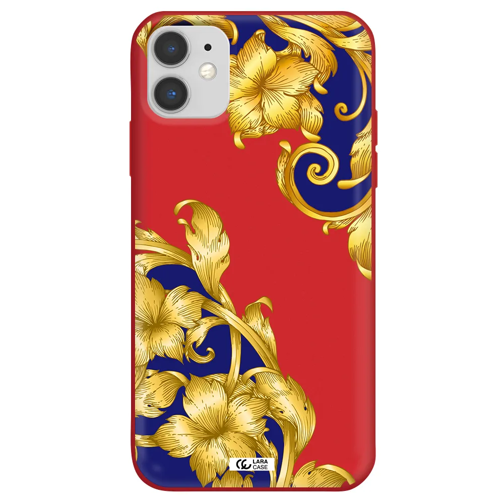 Golden Baroque Apple iPhone 11 Silicone Imperial Red Case