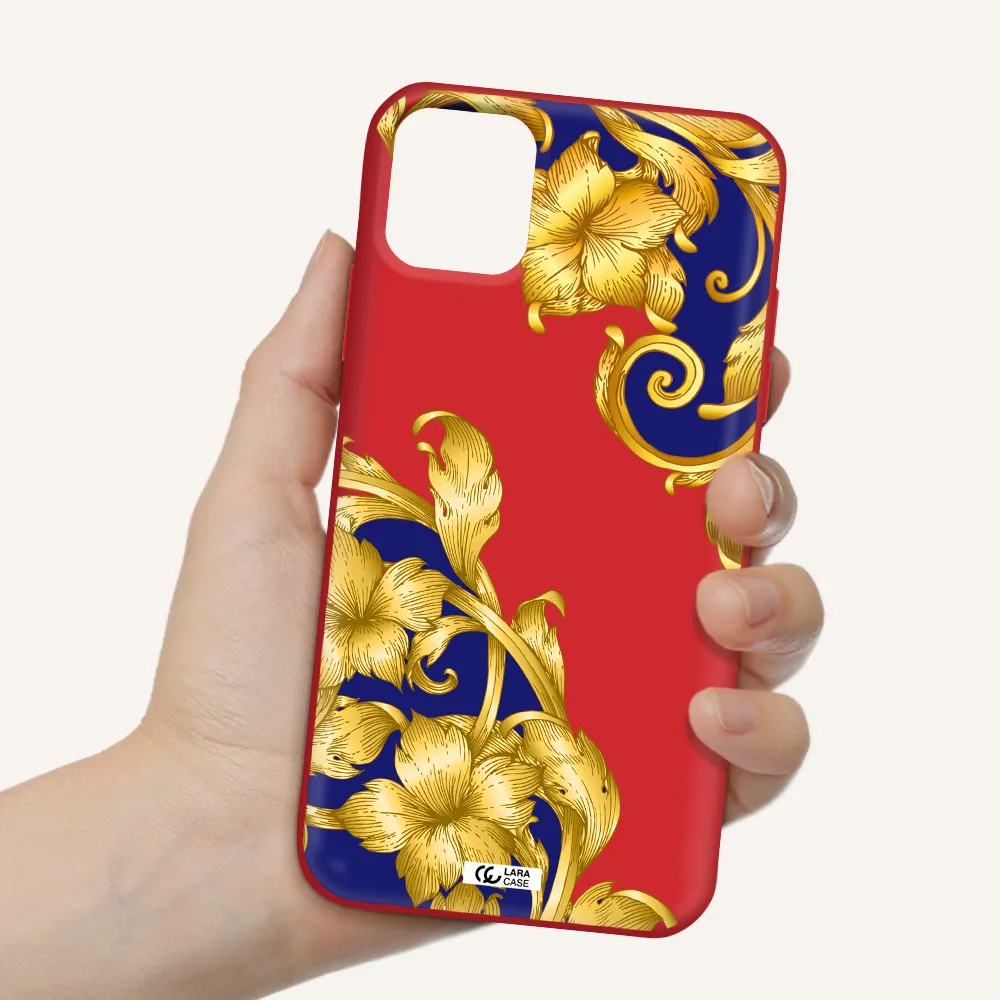 Golden Baroque Apple iPhone 11 Silicone Imperial Red Case