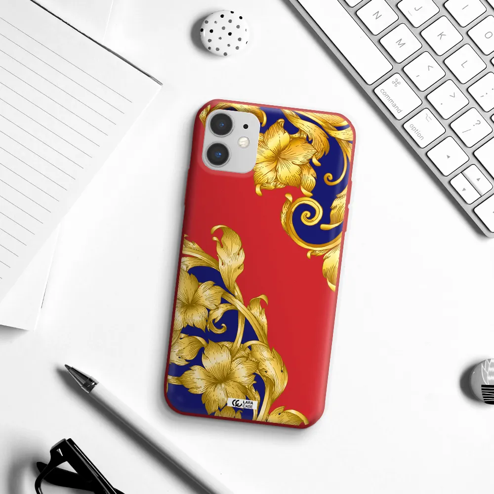 Golden Baroque Apple iPhone 11 Silicone Imperial Red Case