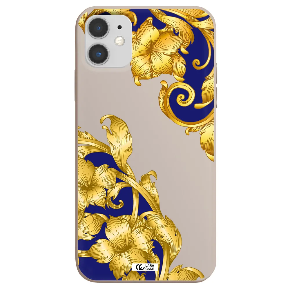 Golden Baroque Apple iPhone 11 Silicone Stone Case