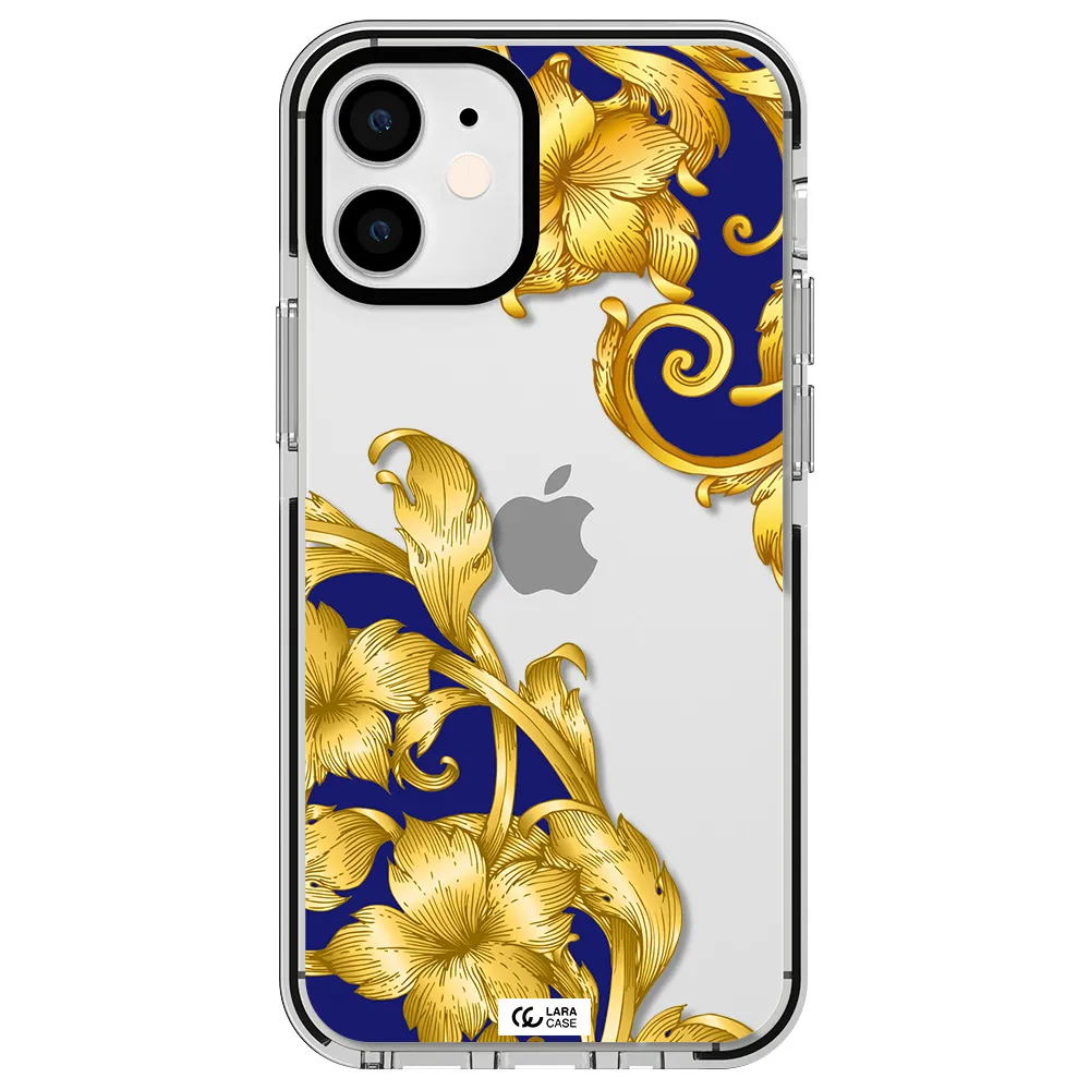 Golden Baroque Apple iPhone 12 mini impact black border Case
