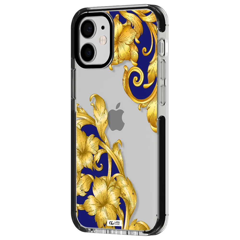 Golden Baroque Apple iPhone 12 mini impact black border Case