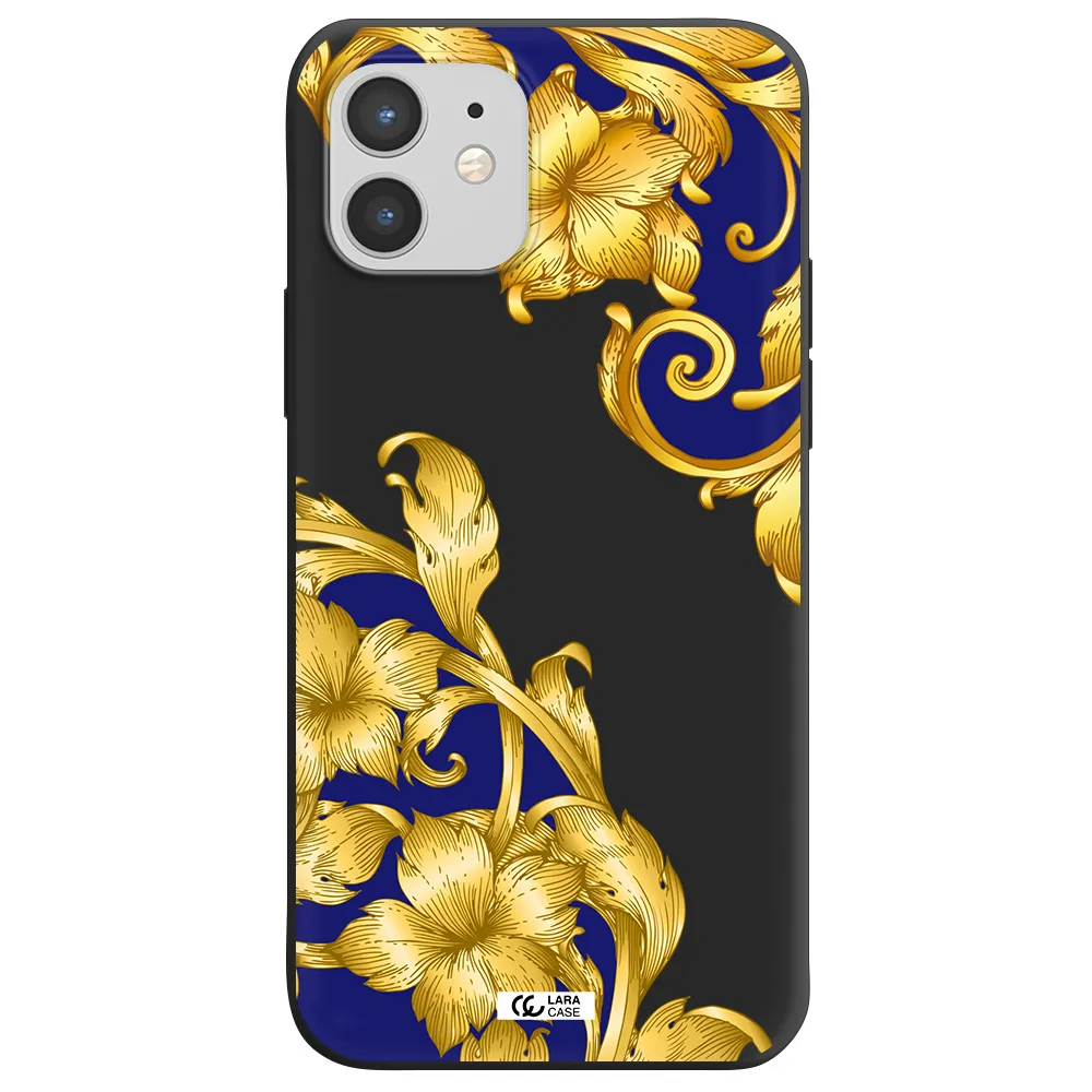 Golden Baroque Apple iPhone 12 mini Silicone black Case