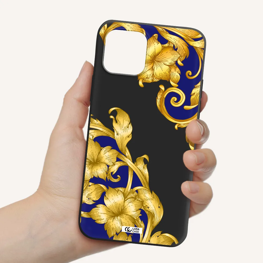 Golden Baroque Apple iPhone 12 mini Silicone black Case