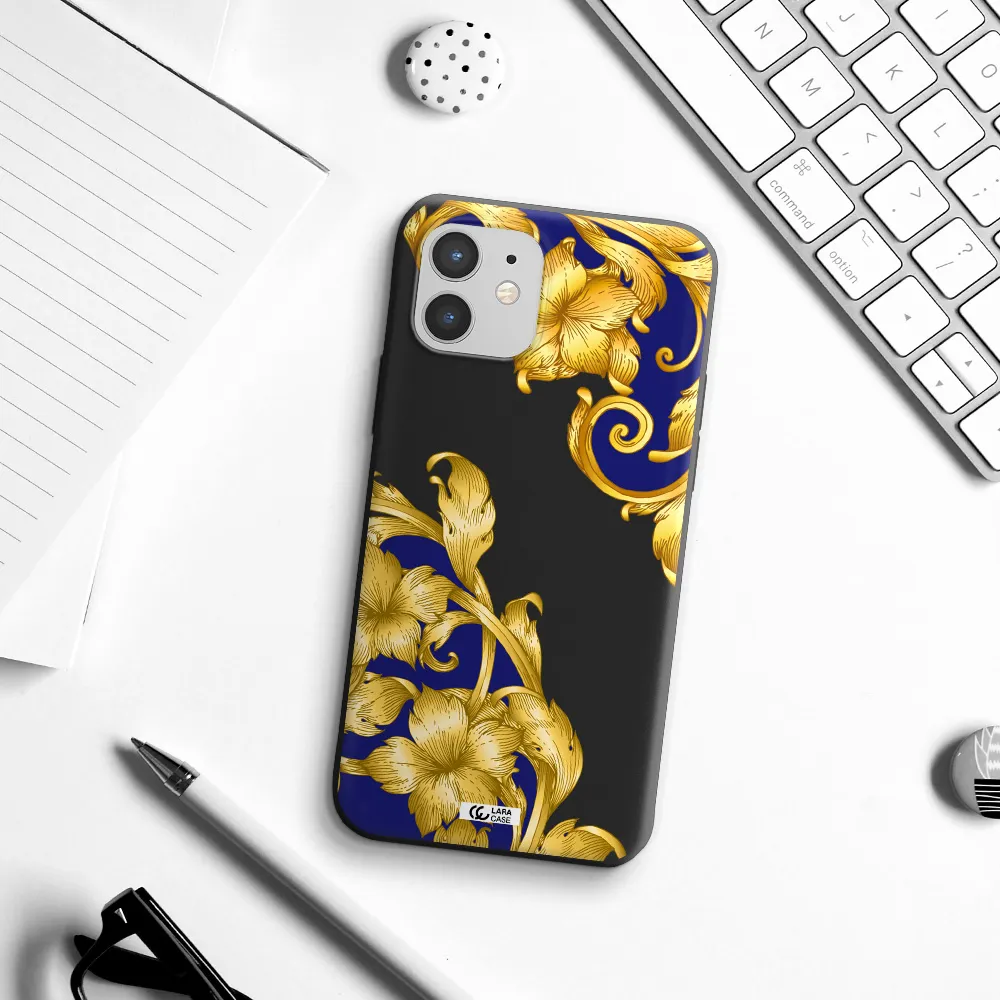 Golden Baroque Apple iPhone 12 mini Silicone black Case