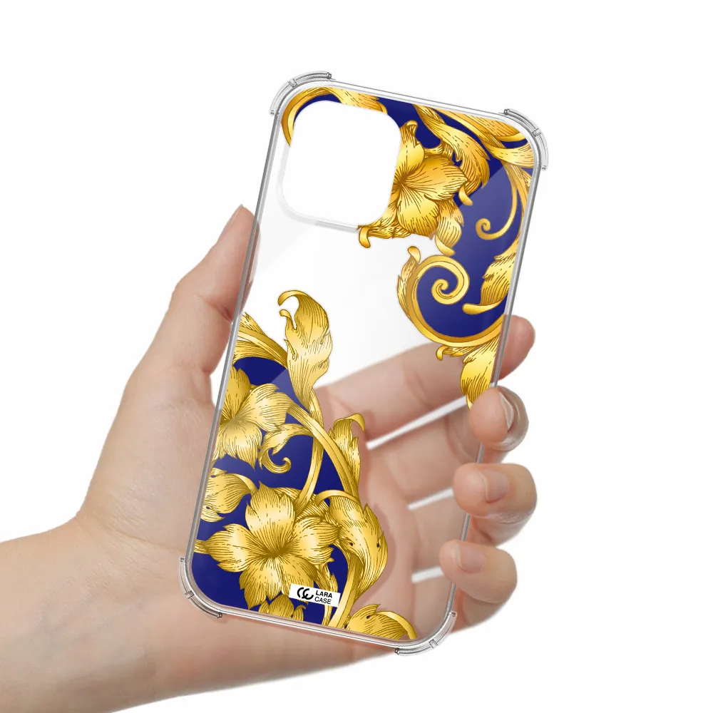 Golden Baroque Apple iPhone 12 pro Clear PC Case