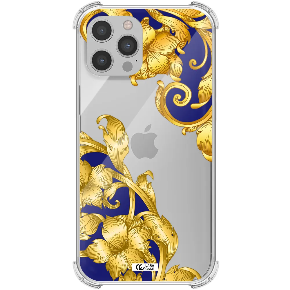 Golden Baroque Apple iPhone 12 pro max Clear PC Case