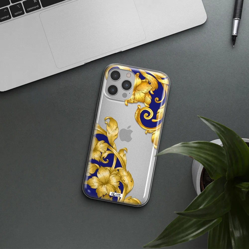 Golden Baroque Apple iPhone 12 pro max Clear TPU Case