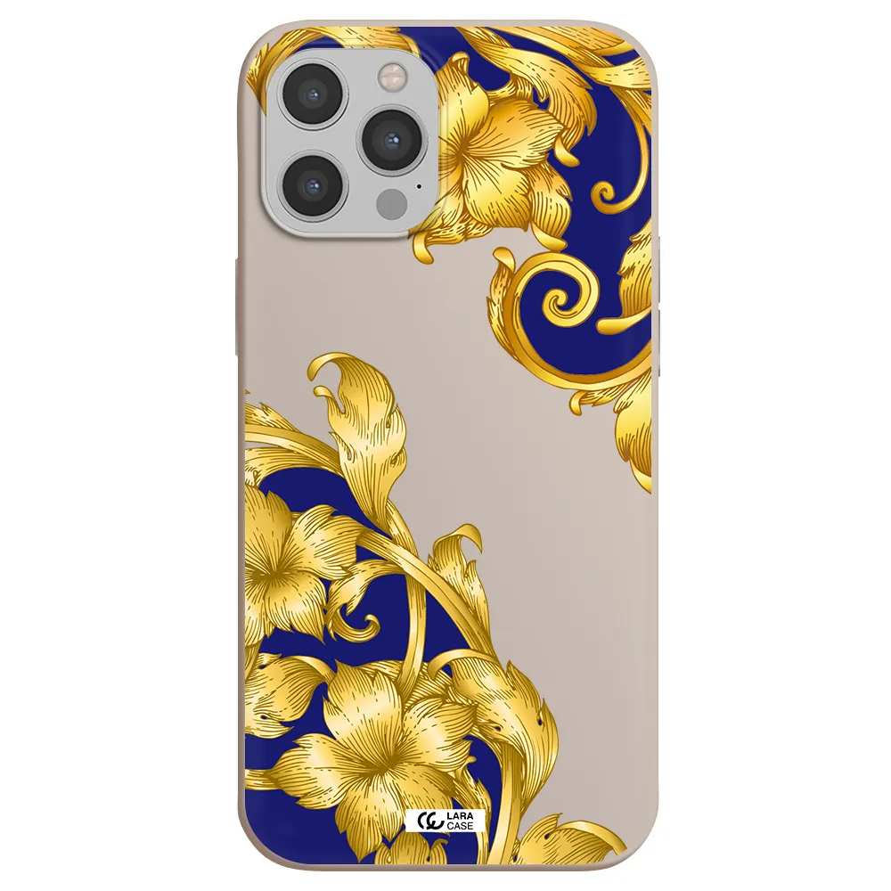 Golden Baroque Apple iPhone 12 pro Silicone Stone Case