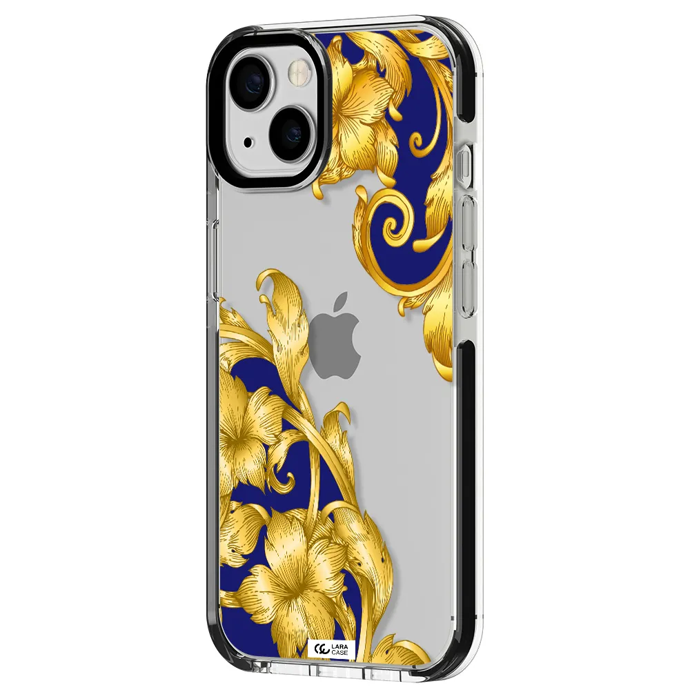 Golden Baroque Apple iPhone 13 impact black border Case
