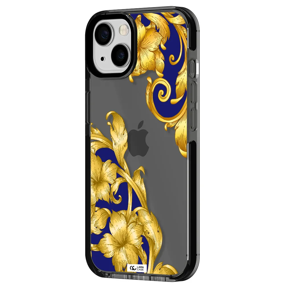 Golden Baroque Apple iPhone 13 impact Smoke Black Case
