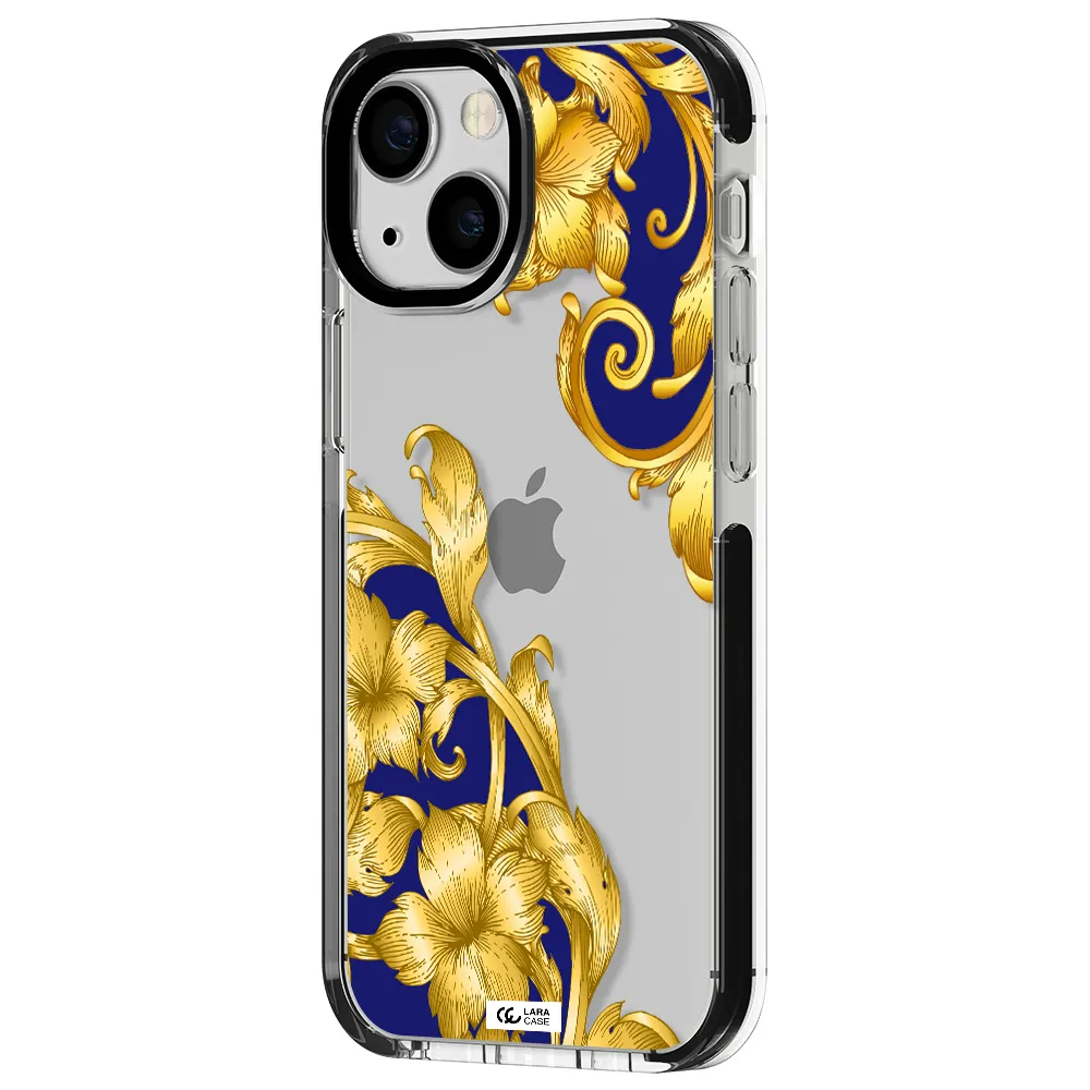 Golden Baroque Apple iPhone 13 mini impact black border Case