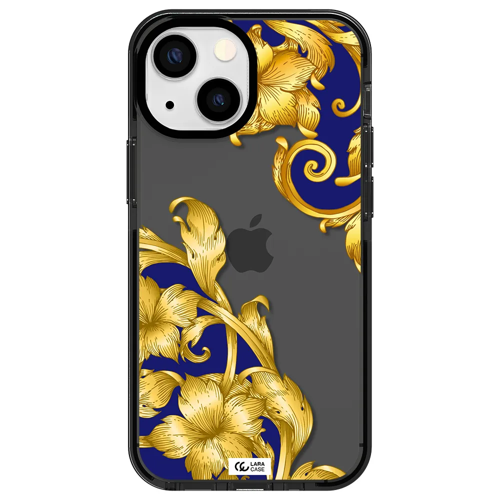 Golden Baroque Apple iPhone 13 mini impact Smoke Black Case