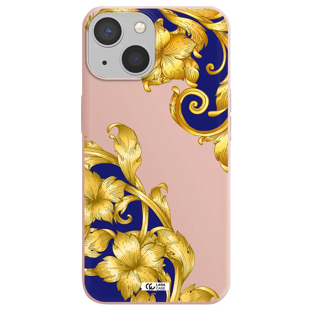 Golden Baroque Apple iPhone 13 mini Silicone pastel pink Case