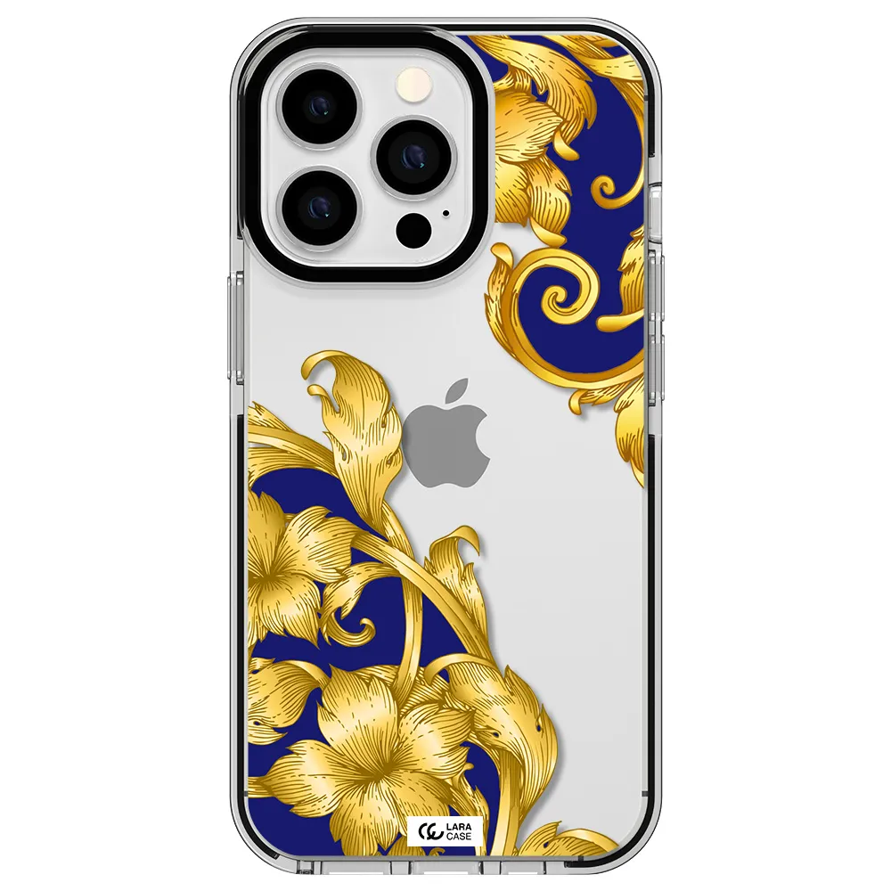 Golden Baroque Apple iPhone 13 Pro impact black border Case