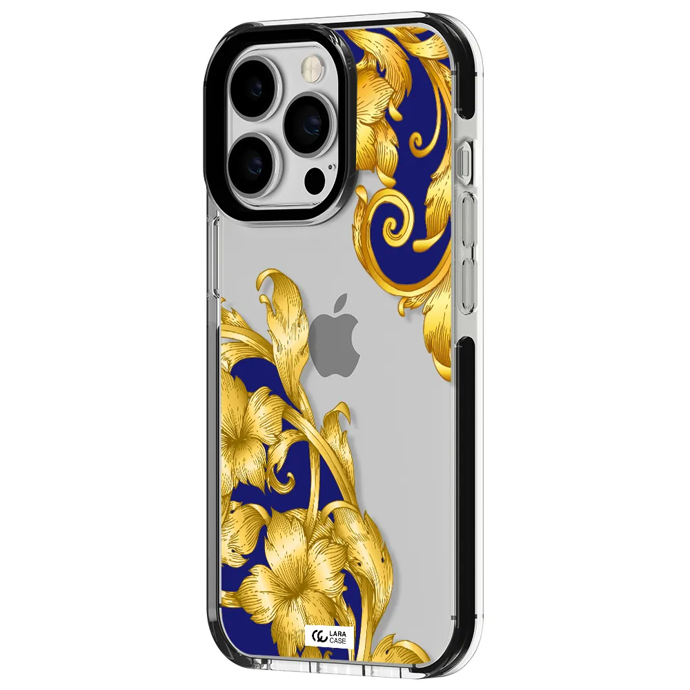 Golden Baroque Apple iPhone 13 Pro impact black border Case