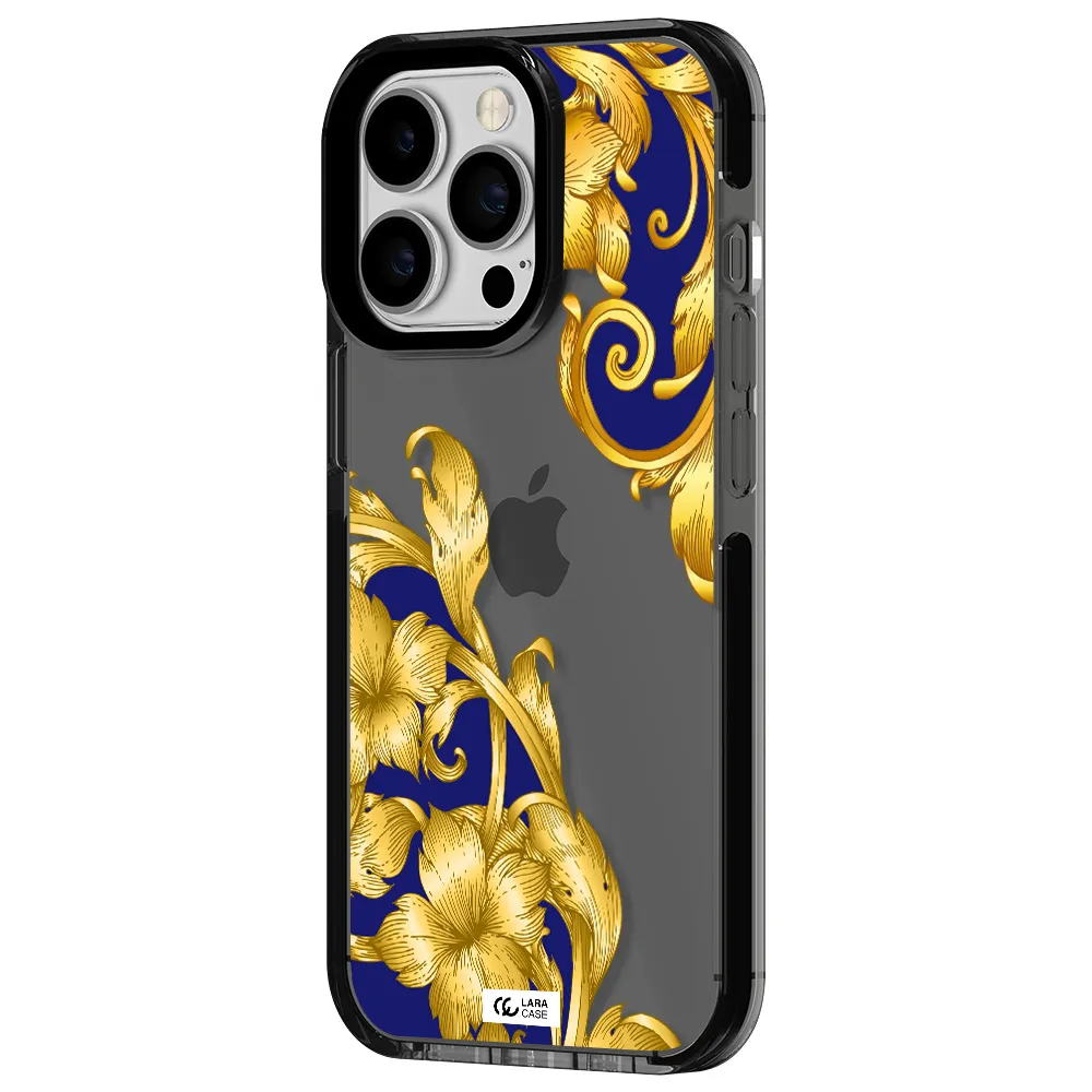 Golden Baroque Apple iPhone 13 Pro impact Smoke Black Case