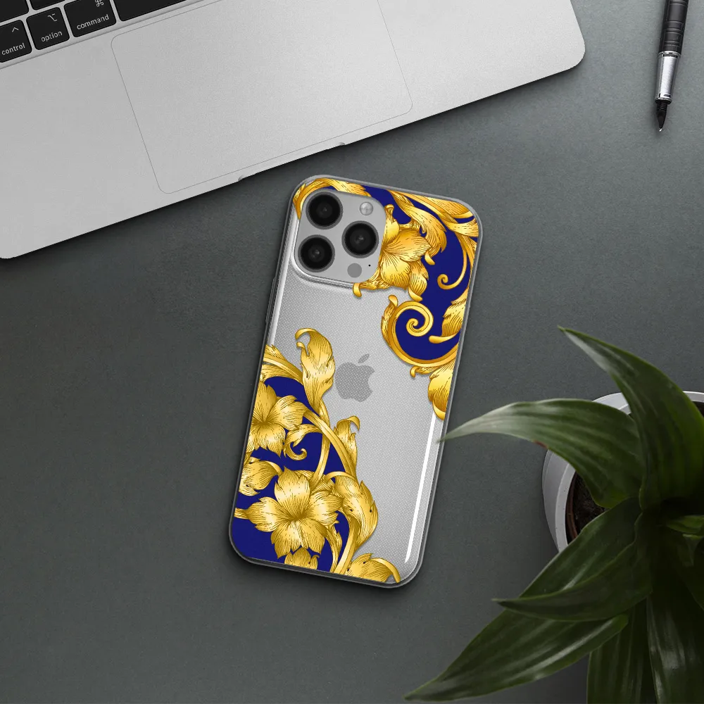 Golden Baroque Apple iPhone 13 Pro Max Clear TPU Case