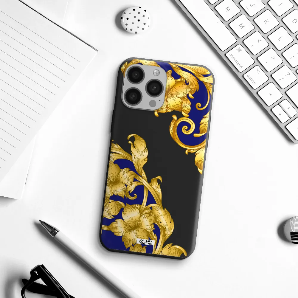 Golden Baroque Apple iPhone 13 Pro Max Silicone black Case