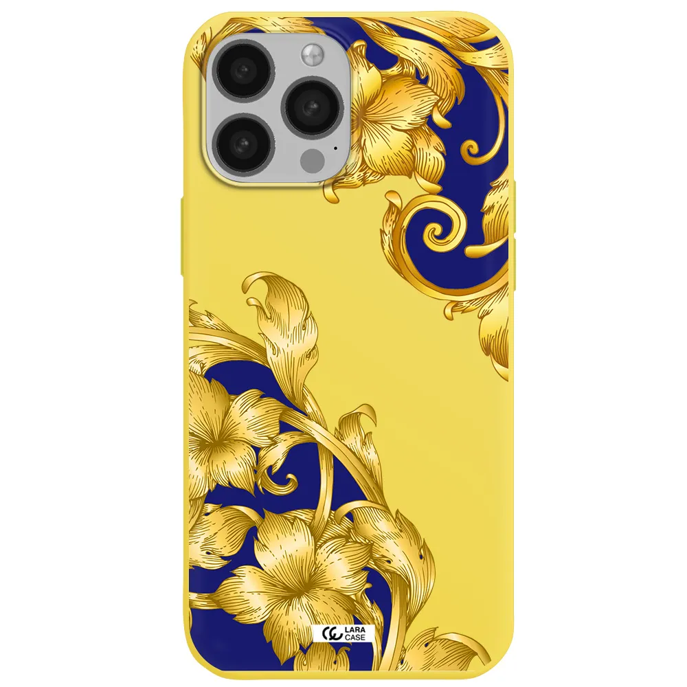 Golden Baroque Apple iPhone 13 Pro Silicone canary yellow Case