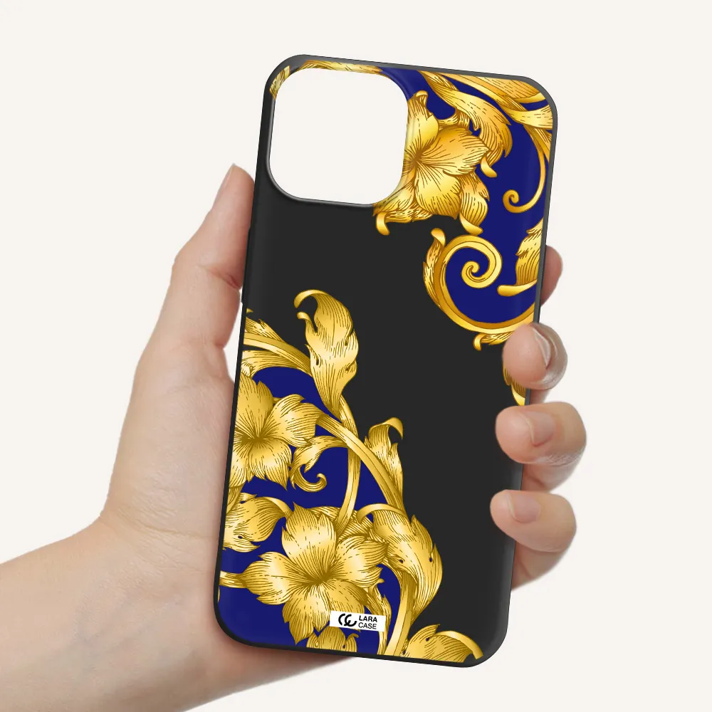 Golden Baroque Apple iPhone 13 Silicone black Case