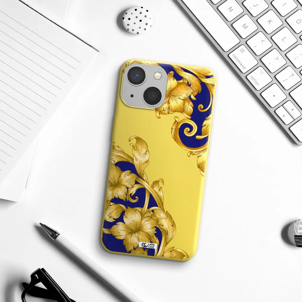 Golden Baroque Apple iPhone 13 Silicone canary yellow Case