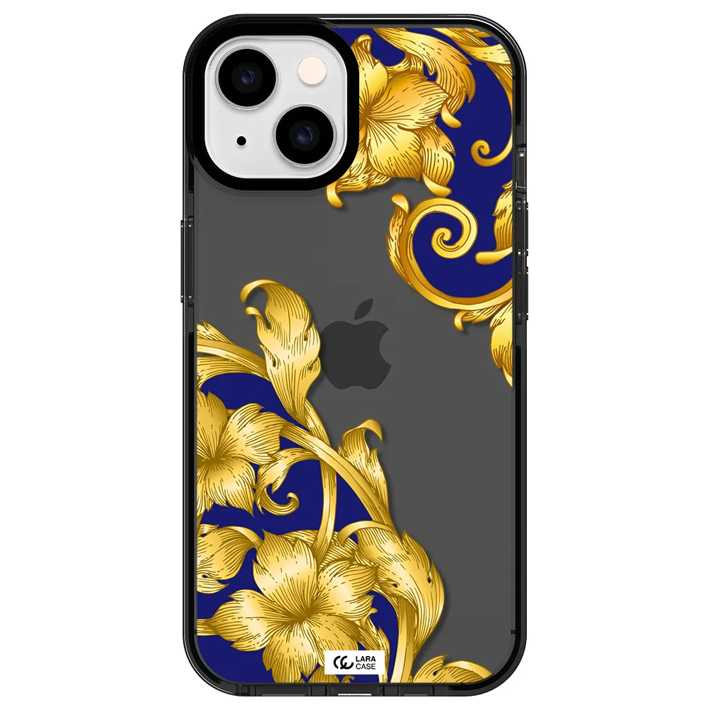 Golden Baroque Apple iPhone 14 impact Smoke Black Case