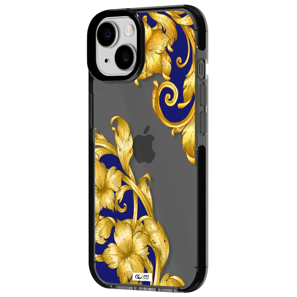 Golden Baroque Apple iPhone 14 impact Smoke Black Case