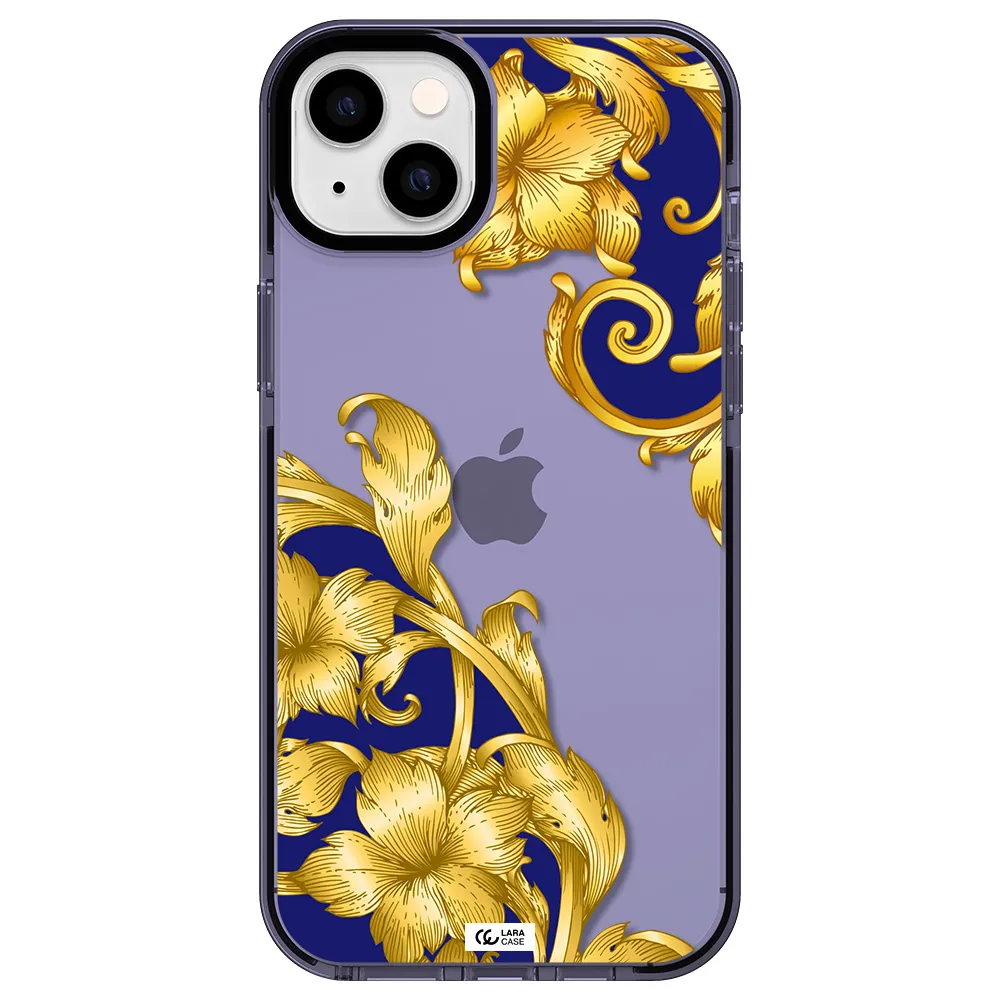 Golden Baroque Apple iPhone 14 plus impact Lilac Case