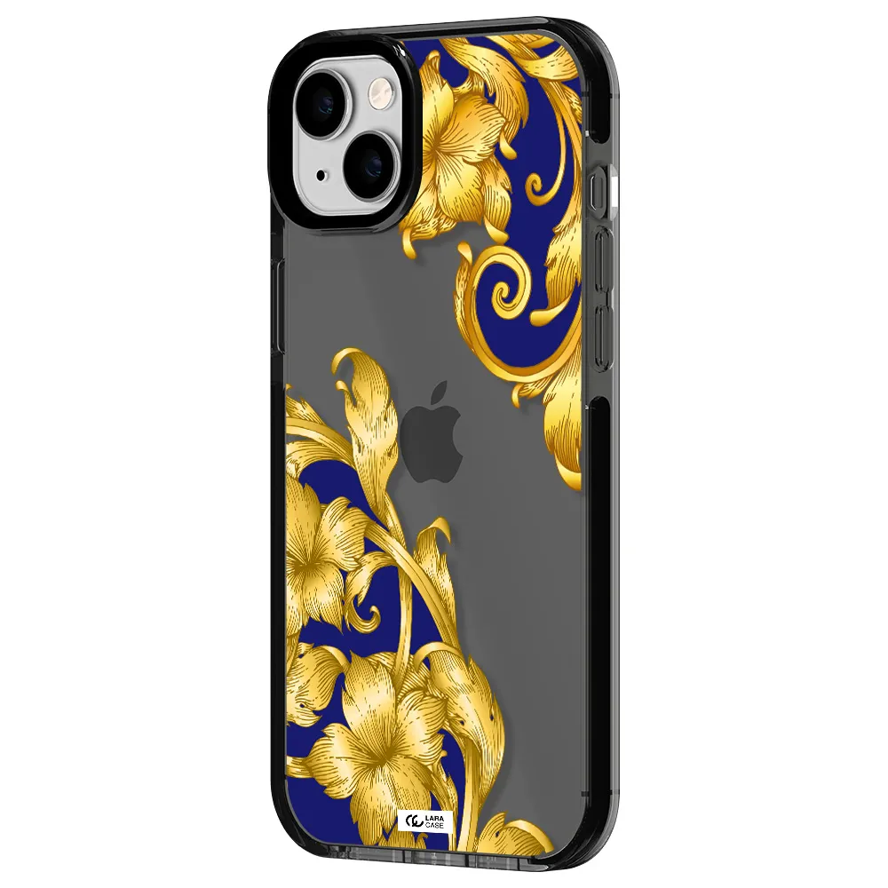 Golden Baroque Apple iPhone 14 plus impact Smoke Black Case