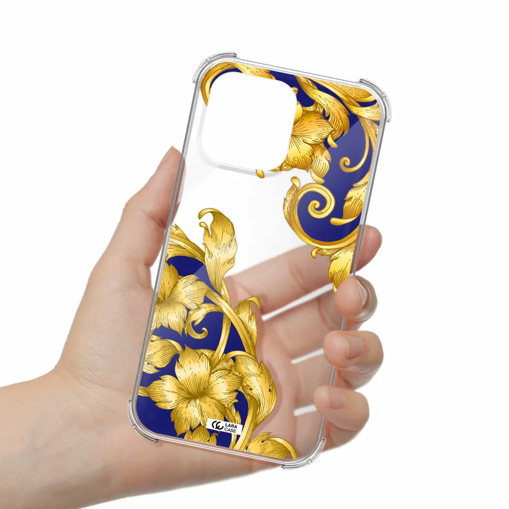 Golden Baroque Apple iPhone 14 pro max Clear PC Case