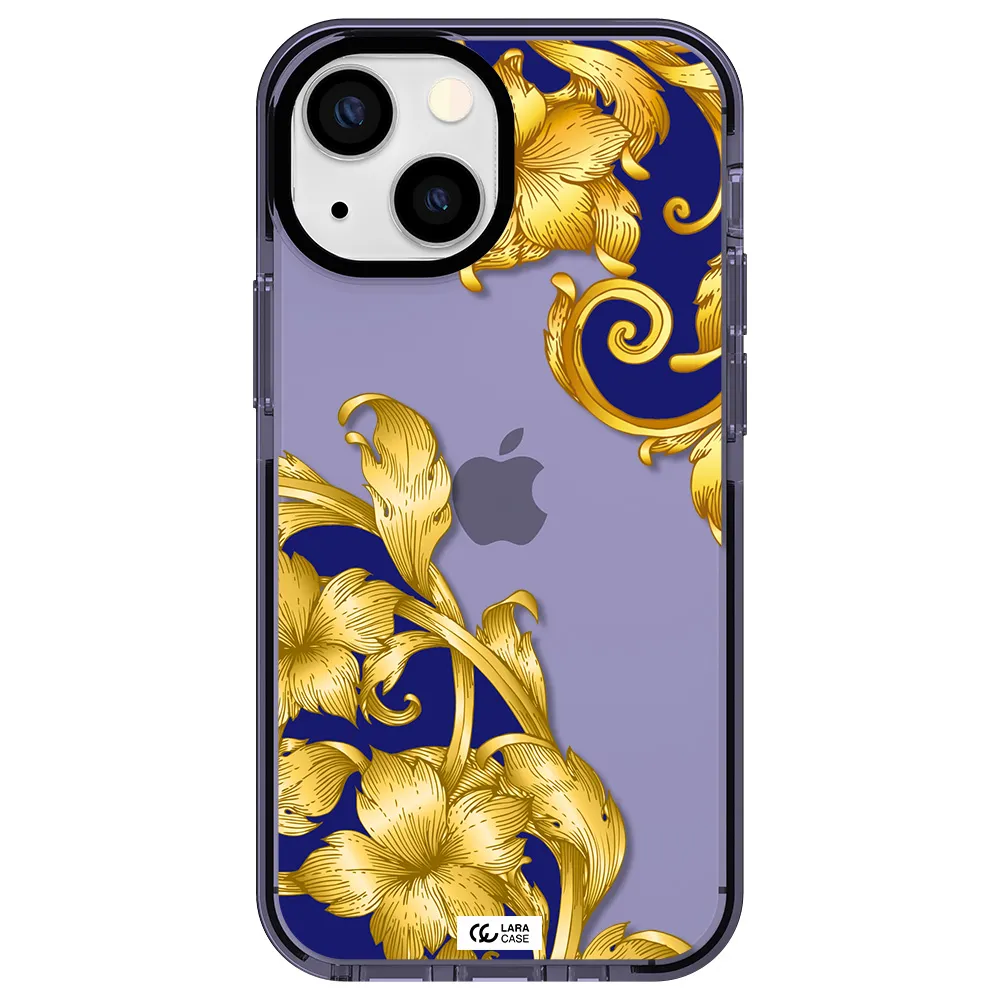 Golden Baroque Apple iPhone 15 impact Lilac Case